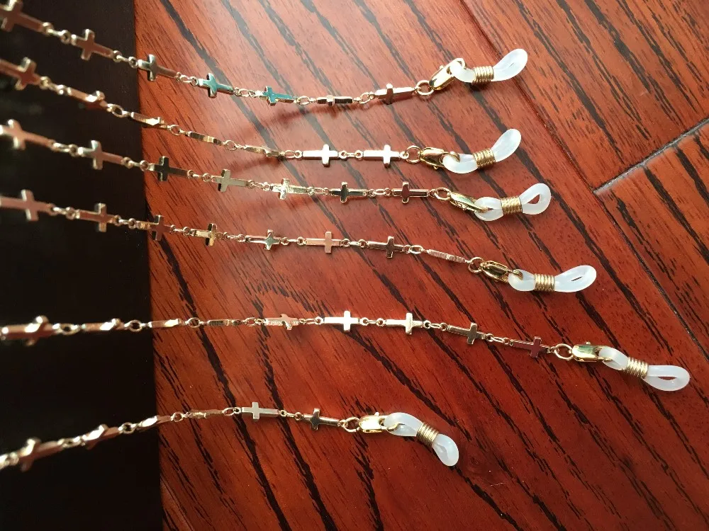 silver and gold electro plated eyeglass brass chains eyewear retainer