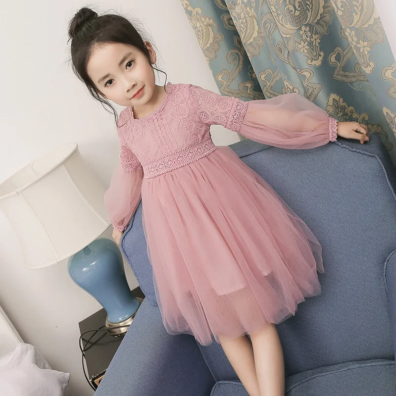 Вечерние платья-пачки с длинными рукавами для маленьких девочек; платья принцессы с цветочным рисунком для девочек; романтичная кружевная Одежда для девочек; одежда для детей