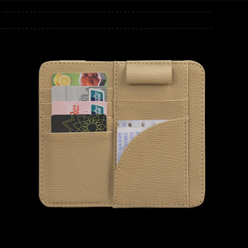 MOQIU-High-Quality-Microfiber-PU-leather-Car-Sun-Visor-Glasses-clip-card-holder-multifunctional-storage-bag (4)