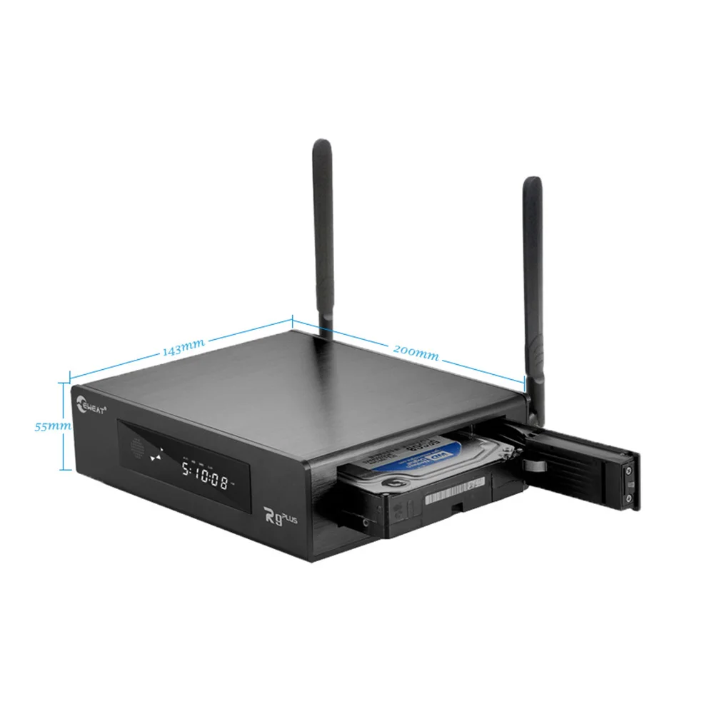 EWEAT R9 Plus 3D 4K UltraHD Смарт Android 6,0 ТВ-приставка Realtek RTD1295 2 ГБ/16 Гб HDMI 2,0 Bluetooth 4,0 Двойной WiFi 3," SATA HDD Bay