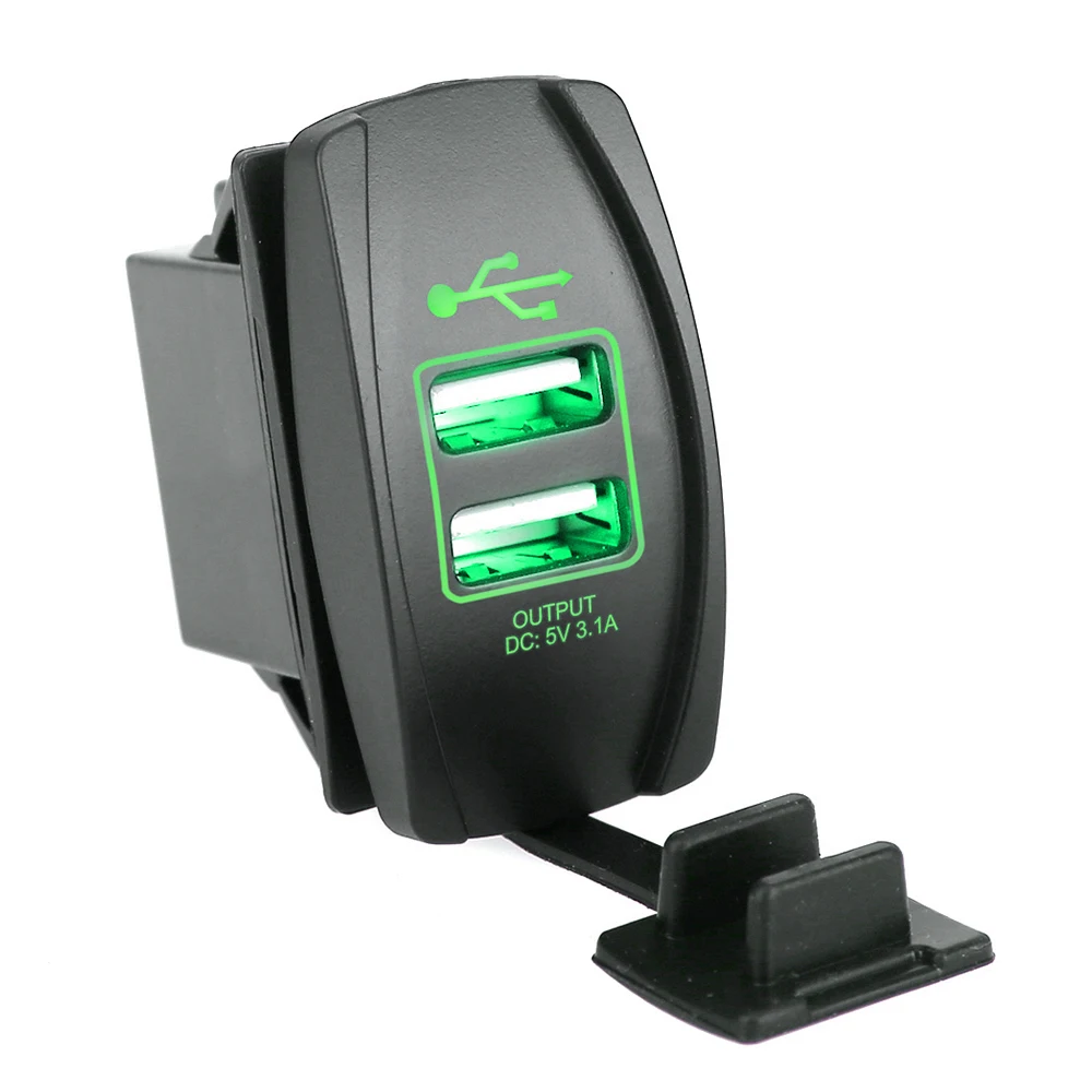 Universal Waterproof 12-24V Dual USB Car Charger Rocker Switch 3.1A 5V 2 Port Power Socket USB Socket Car Charger Power Adapter Universal Waterproof 12-24V Dual USB Car Charger Rocker Switch 3.1A 5V 2 Port Power Socket USB Socket Car Charger Power Adapter