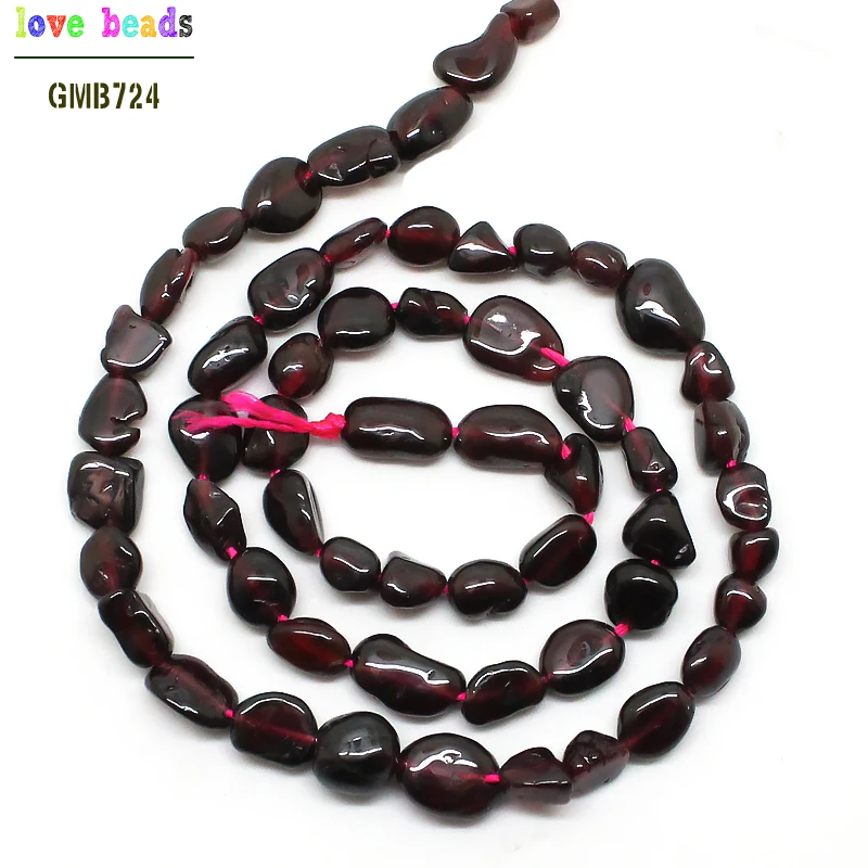 

5mm-8mm Smooth Irregular Natural Dark Red Garnet Stone Loose Beads 15.5inch/strand DIY Bracelets (F00550)