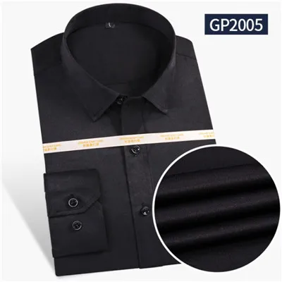 VISADA JAUNA, Брендовое деловое платье, Camisa Masculina, длинный рукав, облегающее, для работы, официальное, одноцветное, плюс размер, S-4XL, рубашка N9009 - Цвет: GP2005