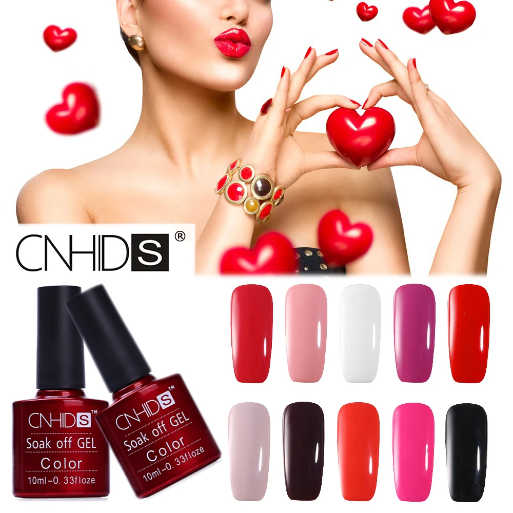 CNHIDS Nail Gel Polish Red Color Gel Polish UV&LED Lamp Gel Long Lasting Soak Off Varnish DIY Nail Polish Manicure Art Tools