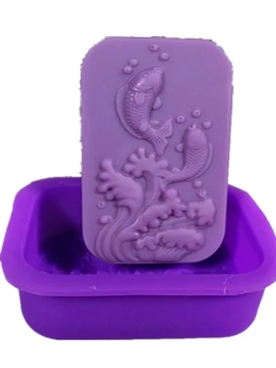 

Fish Pattern Silicone Soap Mold Craft Bath Soap Silicone molds Handmade Soap Making mould