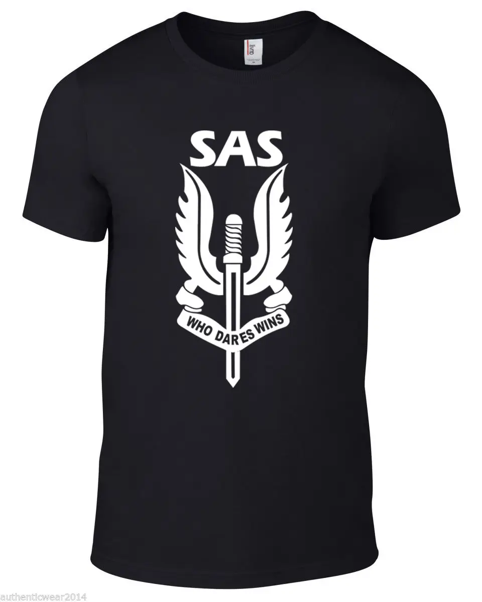 Мужская футболка в стиле милитари SAS 'Who Dares Wins' летняя хит продаж 2019|Футболки| |