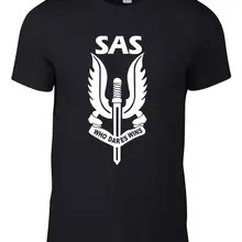 Мужская футболка в стиле милитари SAS 'Who Dares Wins' летняя хит
