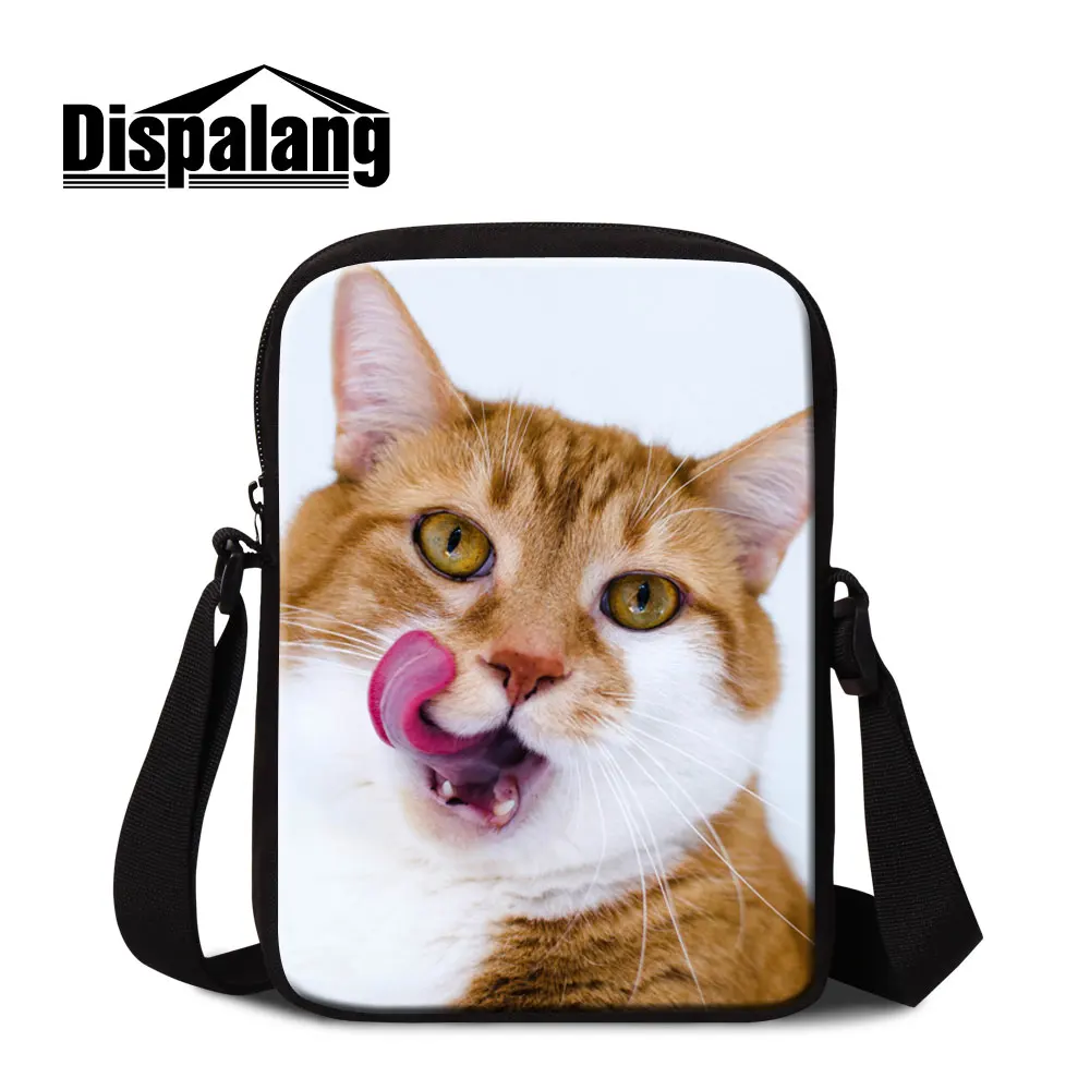 

Animal Cat Print Meesenger Bags For Women Kids Mini Cross Body Schoolbags Bookbags Girls Casual Travel Shoulder Bag Canvas Flap