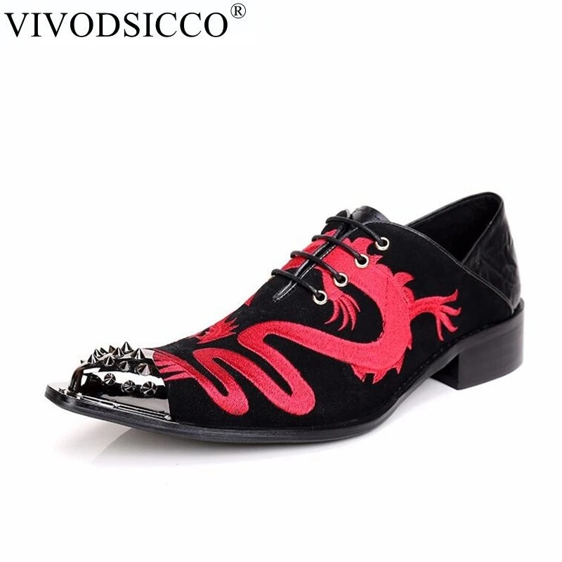 Здесь продается  VIVODSICCO Business Men Dress Shoes Fashion Style Man Suede Leather Shoes Social Sapato Male Oxfords Flats Rivets Wedding Shoe  Обувь