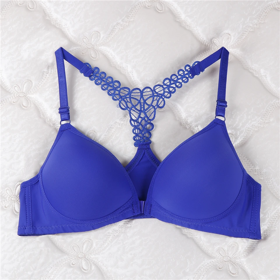 

lace top wireless bra brallette mujer femme sujetador push up seamless bra front closure lingerie for women underwear