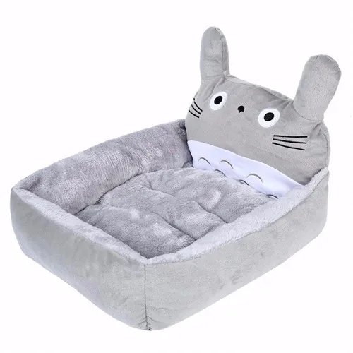 Мультфильм кошка кровати и коврики Уютные теплые мягкие флисовые кровати диван для маленьких собак товары кошек моющиеся кошка котенок Китти домики товары для домашних животных - Цвет: Totoro