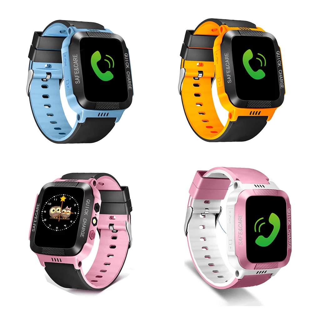  Kinder Smart Uhr mit GPS GSM Locator Touchscreen Tracker SOS Taschenlampe Mit Alarm Schritt zähler 