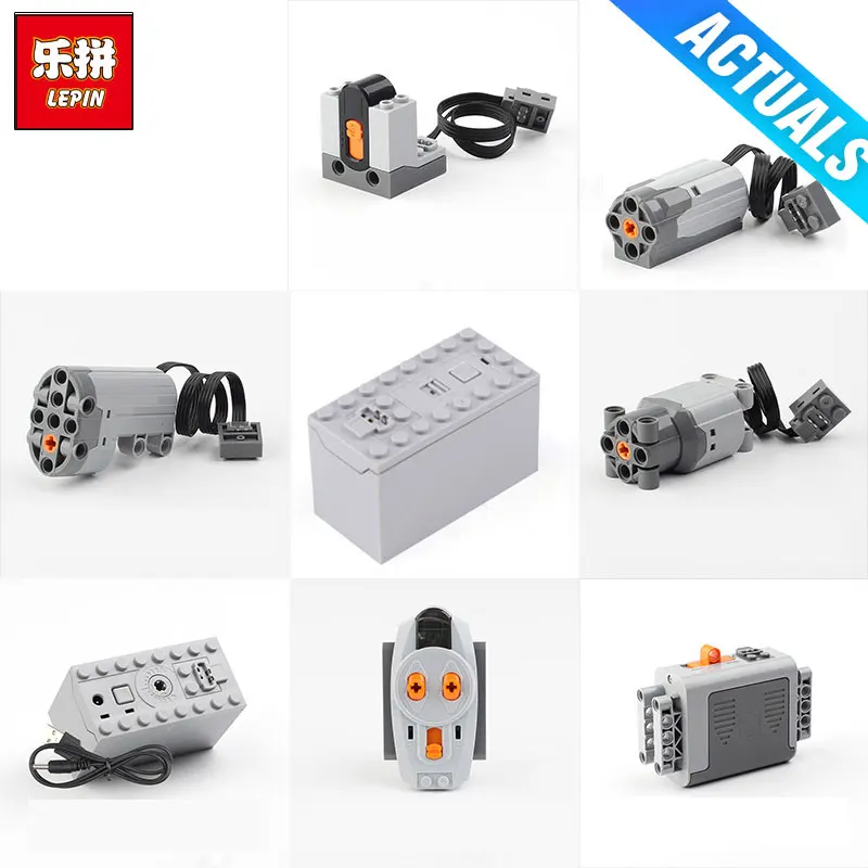 

Lepin Motor Technic 8883 8881 8882 Train Remote Control Battery Box Switch LED Light Power Functions 15039 20006 roller coaster