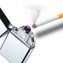 Большая сигаретная Зажигалка Ceapacity с тремя дугами, плазменная импульсная сигаретная зажигалка с usb-зарядкой, Электронная зажигалка Eternity