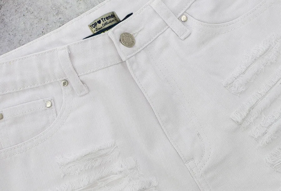 Белые джинсовые шорты с высокой талией и вышивкой в виде звезд, женские джинсовые шорты с дырками и кисточками, летние уличные шорты с боковой молнией, Spodenki Damskie