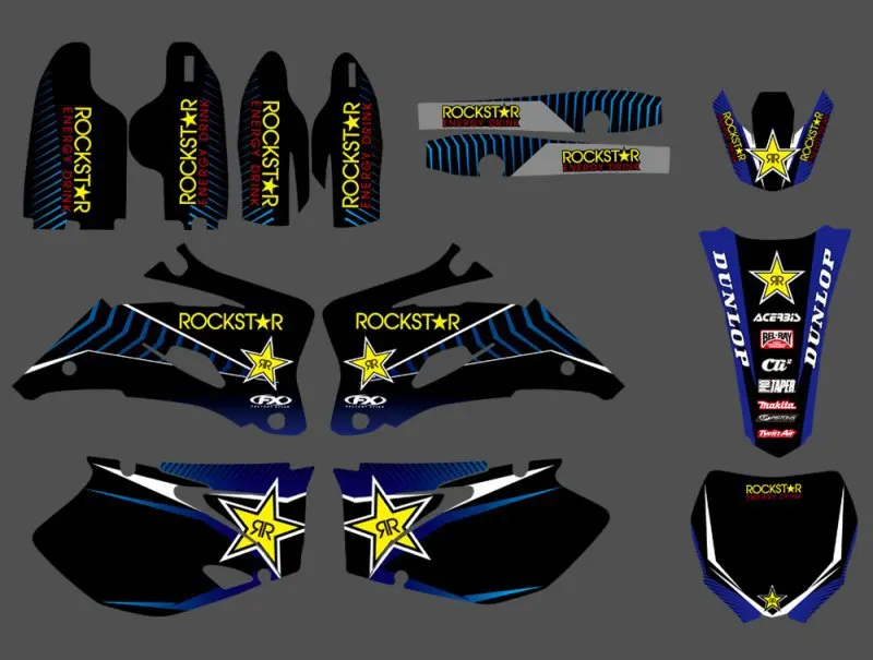 

New Style TEAM GRAPHICS & BACKGROUNDS DECALS STICKERS Kits FIT for Yamaha YZ250F YZ450F 2006 2007 2008 2009 YZ 250F 450F