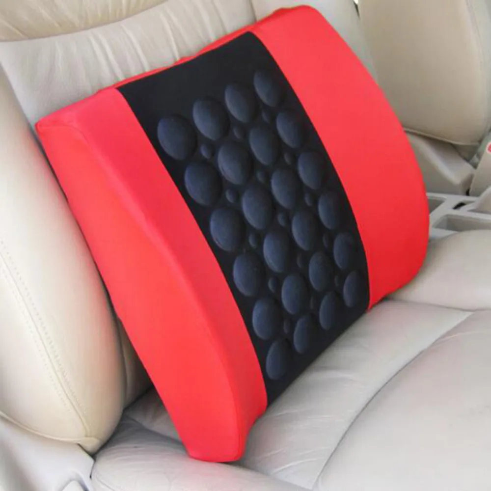 baratas Elétrica Massagem Travesseiro Encosto de cabeça do Assento de Carro de Volta o Alívio Da Dor Lombar Back Support Cintura Almofada de Cadeira de Segurança Para Veículos Auto