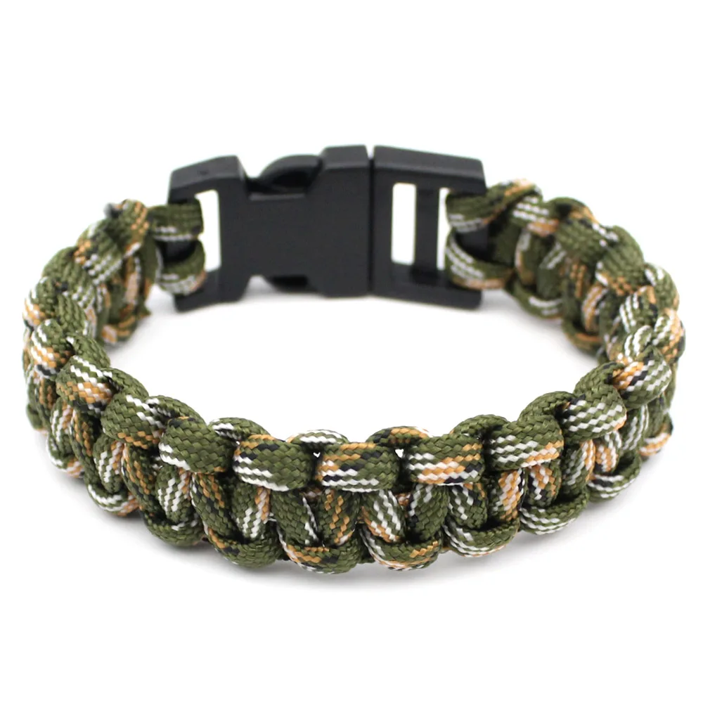 Открытый Отдых спасательный Паракорд браслеты выживания черный зеленый камуфляж для женщин мужчин и девочек ювелирные изделия подарок - Окраска металла: D8781