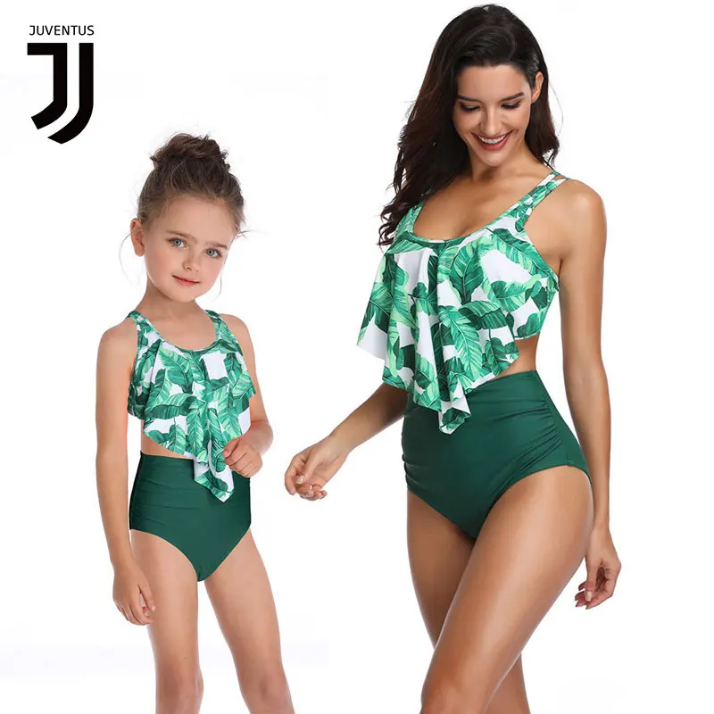 

JUVENTUS Matching Family Bathing Suits Mother Girl Bikini Swimsuit For Mom and Daughter Female Children Baby Kid Beach Swimwear