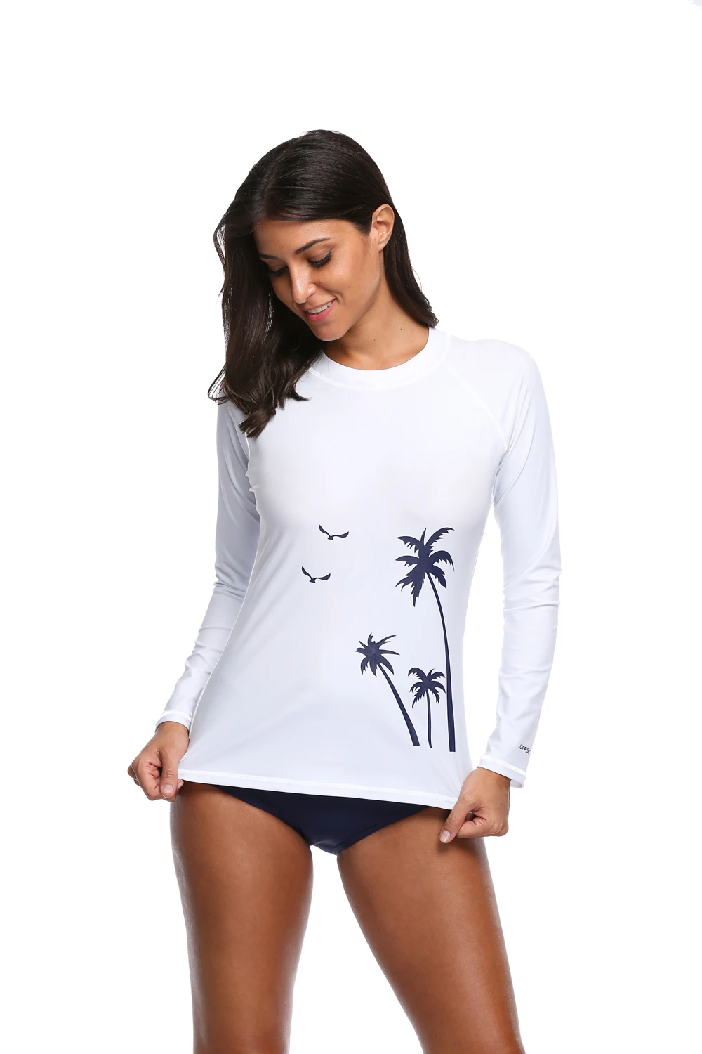 Anfilia женский Рашгард с длинным рукавом, женский купальник, топ для серфинга, купальник, рубашка для бега, походные рубашки, Рашгард UPF50