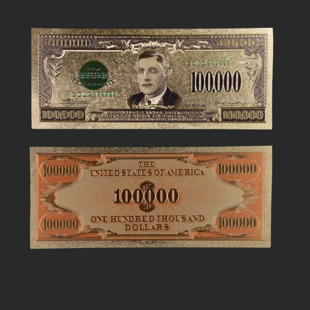 World Paper Money Banknotes USA 100000 Dollars Gold Foil Banknote Bill American Design|Gold Banknotes| - AliExpress