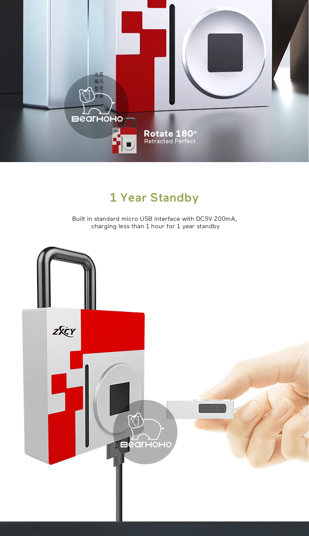 Touch Unlock Fingerprint Padlock Smart AntiTheft Security Lock Portable Keyless Biometric Lock Home Door Cabinet Luggage Locker Details-Specification_06