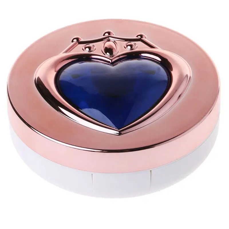 Круглый контейнер для контактных линз сердце с зеркалом портативный контейнер для хранения класса люкс - Цвет: 6