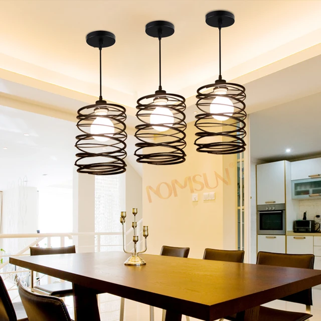 Vintage Cuerda luces Colgantes De Hierro Estilo de lamparas de techo