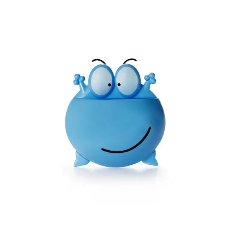 Прекрасный Лягушка зубная щетка полка для ванной наборы мультфильм присоска зубная щетка держатель настенная присоска крючки - Цвет: Синий