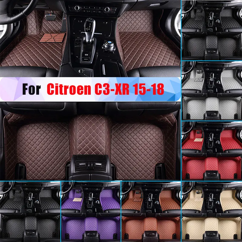 Водонепроницаемые автомобильные коврики для Citroen C3-XR 15-18 всесезонный автомобильный коврик для пола искусственная кожа полностью
