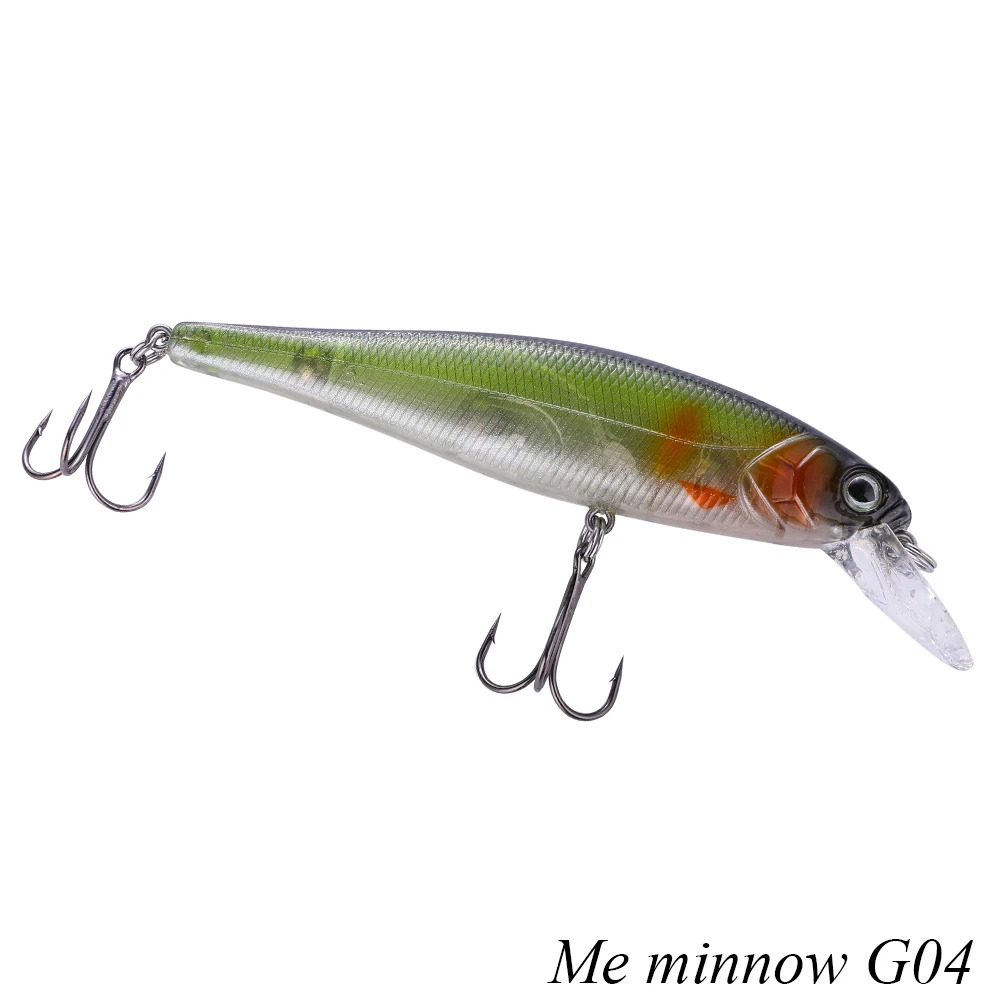 Makebass 3.94in/0.53oz Minnow Plug Fishing Lures Floating Hard Baits Swimbaits Fishing Tackle Tool for Trout Walleye Pike etc - Цвет: Me minnow 100FG04