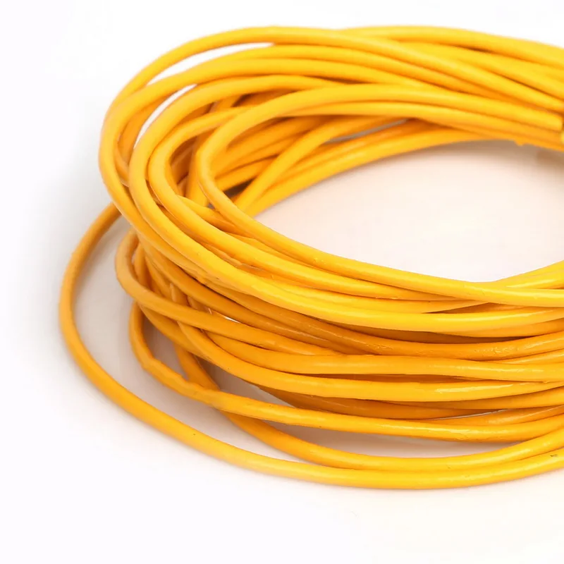 Высокое качество! 5 м 14 цветов из натуральной кожи веревочный шнур для дома вечерние украшения упаковка подарок пошив одежды - Цвет: yellow