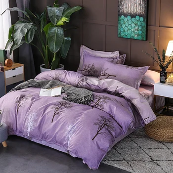 

Bedding Sets Tree Duvet Cover Set Single King Bedding Soft Bedclothes purple