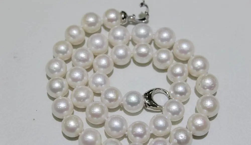 Пресноводный жемчуг красивый ожерелье круглый белый 11 - 11.5 мм