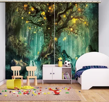 

Modern Printing 3D Curtains Living Room Bedroom Window Curtains tree Blackout Curtains For Children Fashion Hotel Office Drapes
