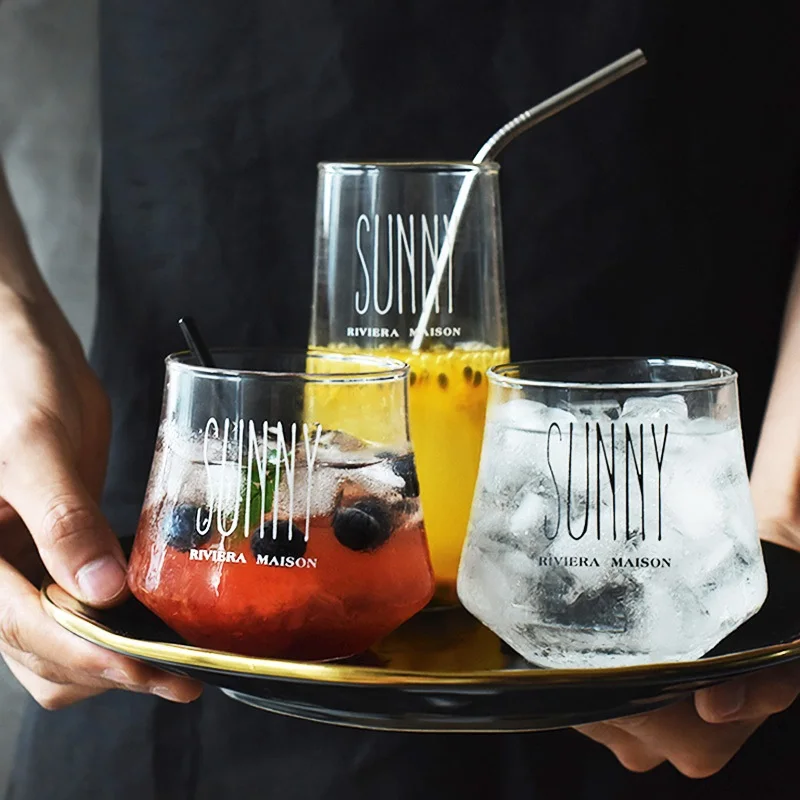 

1 Piece Glass Cup Drinking Cup Mug For Coffee Tea Brief Style Milk Juice Mug Beer Smoothie Cup Home Bar Beverage Drinkware