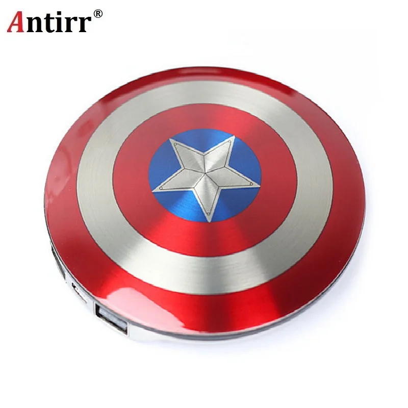 Новый внешний аккумулятор Captain USA Shield 6800 мАч двойное зарядное устройство USB для