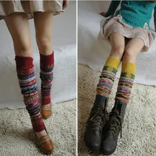 Длинные леггинсы из кроличьей шерсти со снежинками и надписью «Love»; гетры в стиле пэчворк; теплые изделия для прохладной погоды