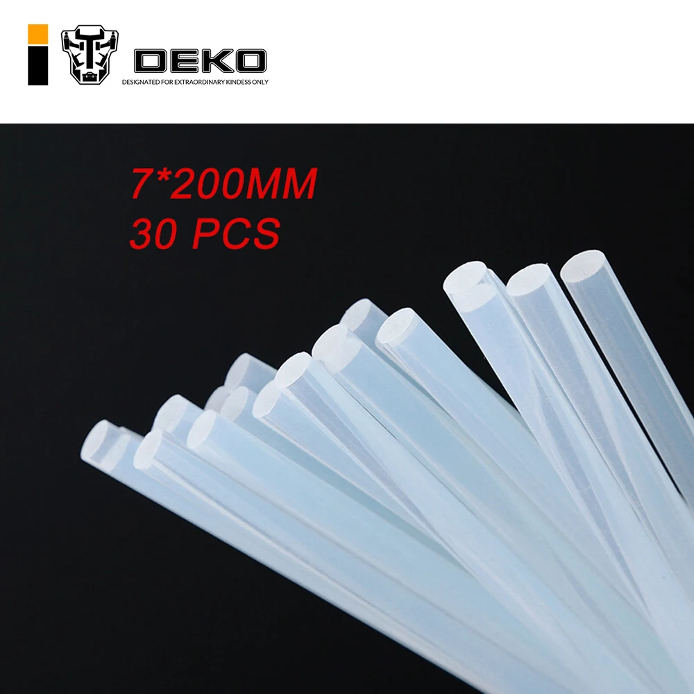 

DEKO 30pcs Diameter 7mm Special tack Hot Melt Glue Stick Professional Length 200mm DIY Glue Gun Sticks Paste Tools