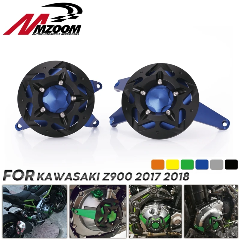 

CNC Aluminum Motorcycle Engine Guard Side Stator Case Guard Protector Green Black Blue Red Titanium For Kawasaki Z900 2017 2018