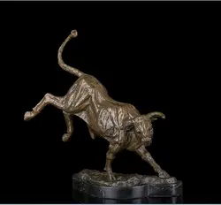 Искусство ремесла медь латунь арт-деко высокого класса подарки Быки рынок бронзовые Быки скульптуры бык Статуэтка животное Estatua украшение