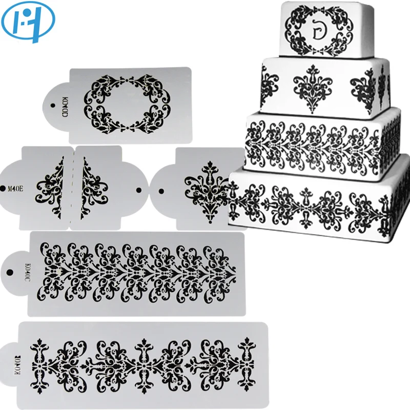 

4pcs Lace Cake Stencil Set Bakeware Tool Cake Decorating Tools Baking Fondant Template Mold Kitchen Accessories