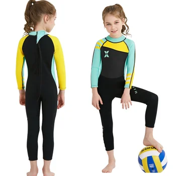 

Kids Diving Suit Wetsuit 2.5MM Neoprene Kids Wetsuit children for boys girls One-piece Long Sleeves UV protection Swimwear