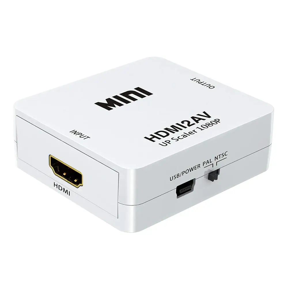 HDMI2av к AV адаптер Делителя Частоты HD видео конвертер коробка HDMI к RCA av к vga AV/CVSB L/R видео 1080P av2hdmi - Цвет: Белый