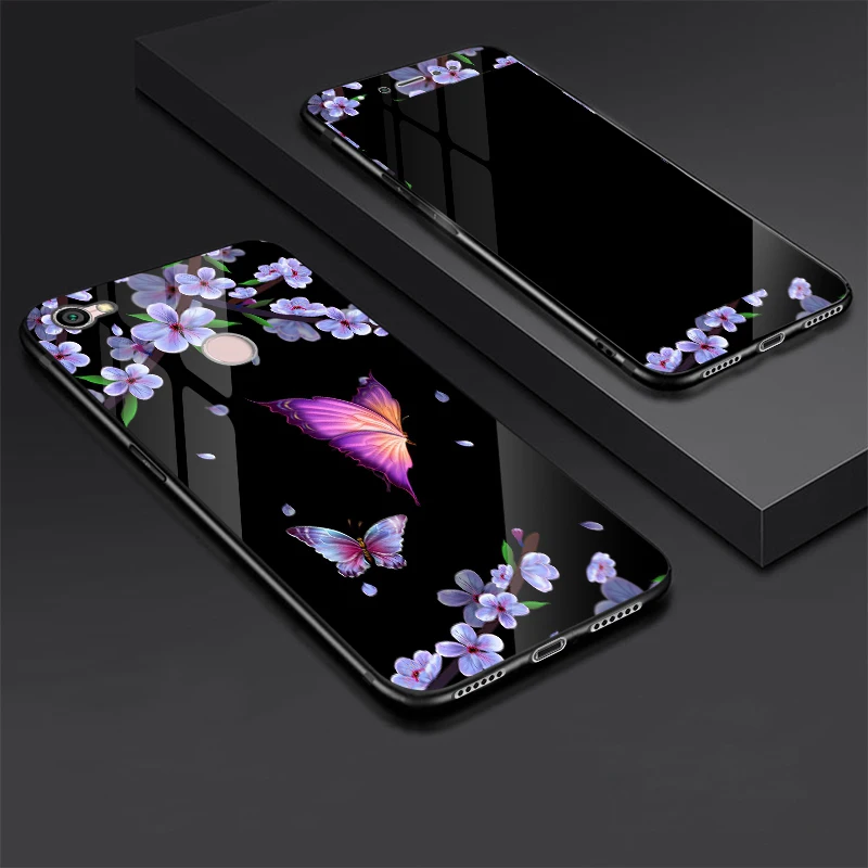 For Xiaomi Redmi Note 5A Prime Tempered glass Case + Tempered Glass Screen Protector Film for Xiaomi Redmi Note 5A Cover Note5A