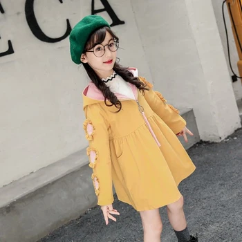 

Autumn Sytle Kids Child Baby Girl Clothing Solid Color Cotton Jackets Coats Age For 3 4 5 6 7 8 9 10 11 12 Tops Girls Outerwear