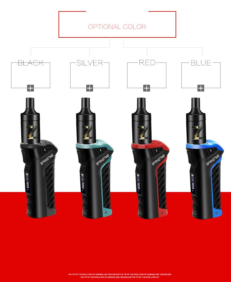 E-Cigarette Power 20W-100W Using 18650 Battery Electronic Cigarettes Vape Pen Box Mod Kit Hookah Vaper 0.5ohm 2.5ml Atomizer