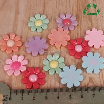 

Beautiful Resin Eight Petal Lucky Flowers Flatback Cabochon Scrapbooking For DIY Phone Case Home Decor Handmade Gift 21mm 40pcs
