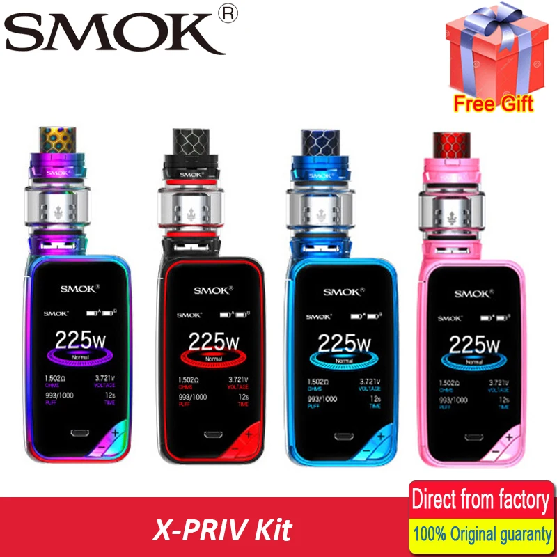 

New stocks of SMOK X-PRIV Kit with 8ml of TFV12 Prince Tank Vaporizer 225W X PRIV Mod Electronic Cigarette SMOK VAPE Kit