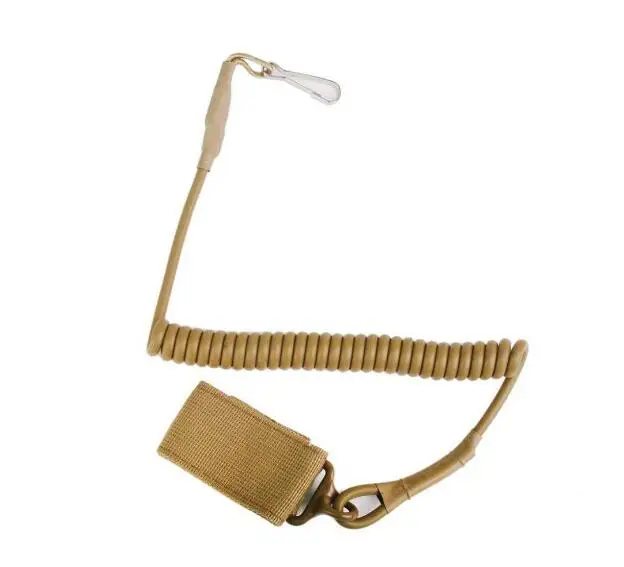 

Airsoft Pistol Hand Gun Secure Elastic Spring Lanyards Outdoor Combat Weapon Sling Adjustable Tactical Fastener Belt Buckle Hook